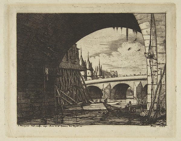 Charles Meryon, Archway, Pont Nôtre-Dame, Paris