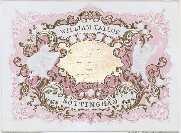Anonymous, British, 19th century, Trade Card for William Taylor, Engraver, Embosser & Printer