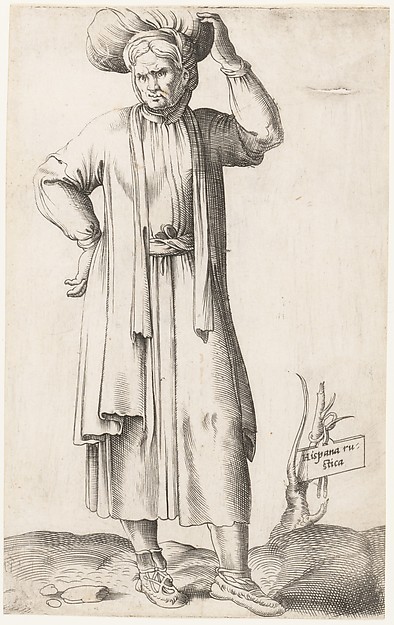 Enea Vico, Costume Plate: Hispania Rustica (with laundry on head)