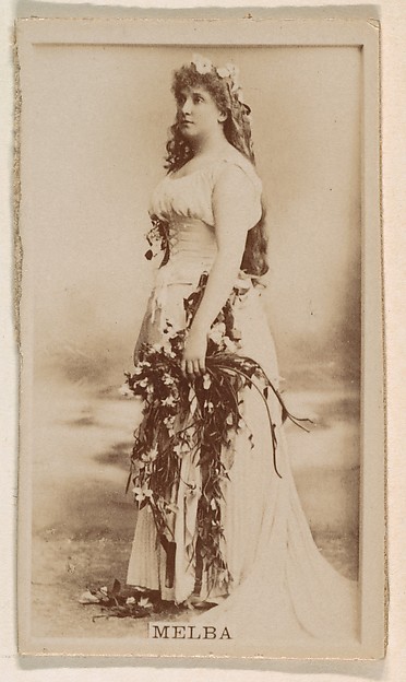 Kinney Brothers Tobacco Company, Miss Melba, from the Actresses series (N245) issued by Kinney Brothers to promote Sweet Caporal Cigarettes