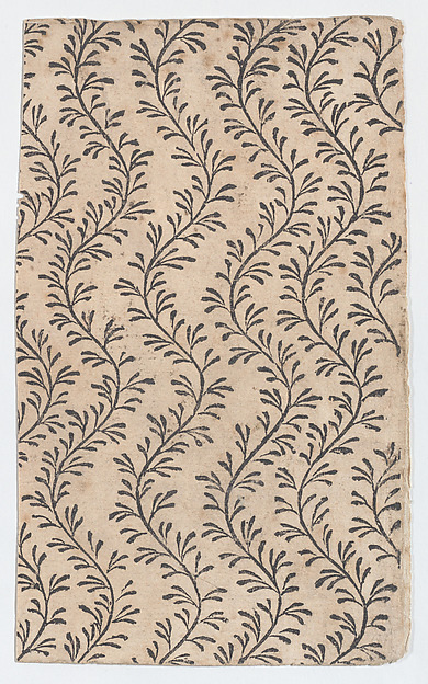 Anonymous, Sheet with overall curved vine pattern