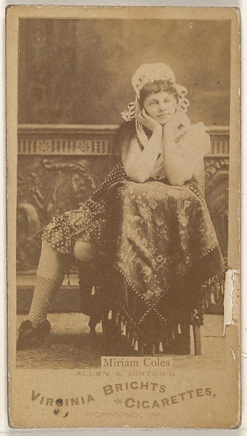 Allen & Ginter, Miriam Coles, from the Actors and Actresses series (N45, Type 1) for Virginia Brights Cigarettes