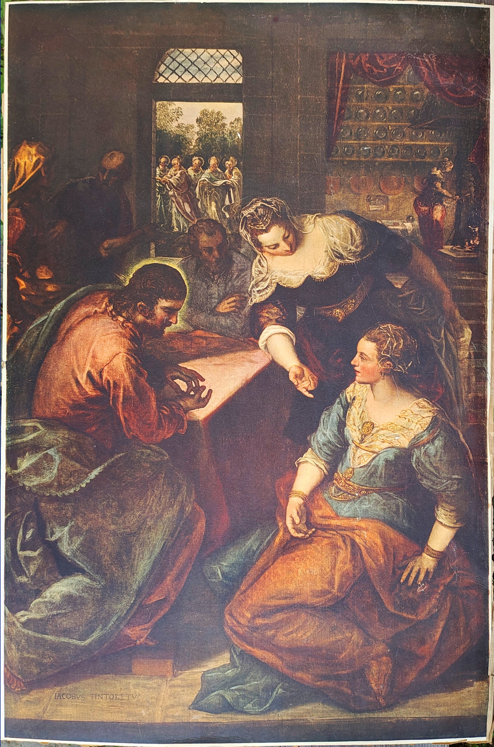 Jacopo Tintoretto, Repro von Jacopo Tintoretto Christus bei Maria und Marta
