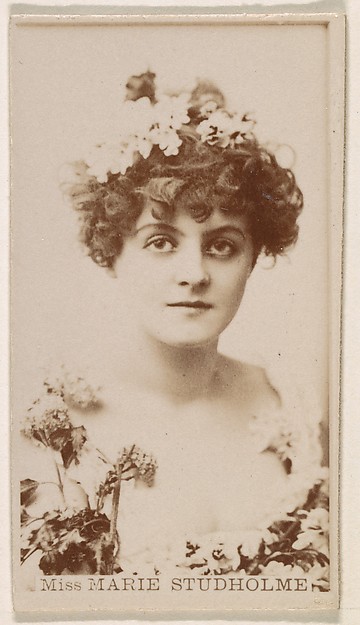 Kinney Brothers Tobacco Company, Miss Marie Studholme, from the Actresses series (N245) issued by Kinney Brothers to promote Sweet Caporal Cigarettes