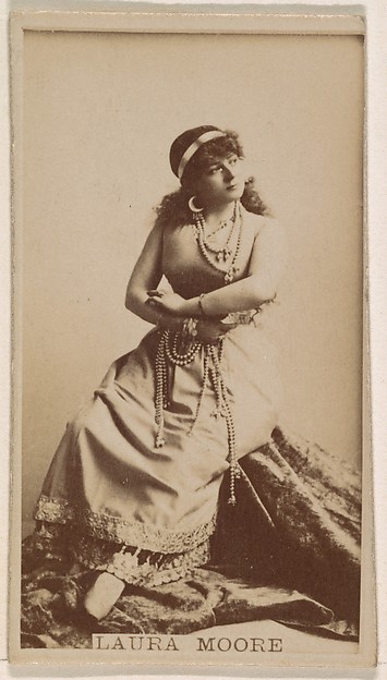 Kinney Brothers Tobacco Company, Laura Moore, from the Actresses series (N245) issued by Kinney Brothers to promote Sweet Caporal Cigarettes