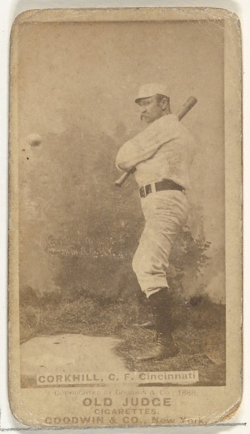 Goodwin & Company, John Stewart "Pop" Corkhill, Center Field, Cincinnati, from the Old Judge series (N172) for Old Judge Cigarettes