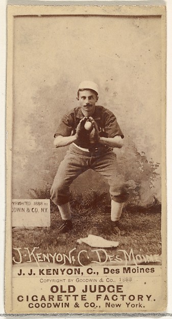 Goodwin & Company, P. Jacob "Jack" Kenyon, Catcher, Des Moines Prohibitionists, from the Old Judge series (N172) for Old Judge Cigarettes