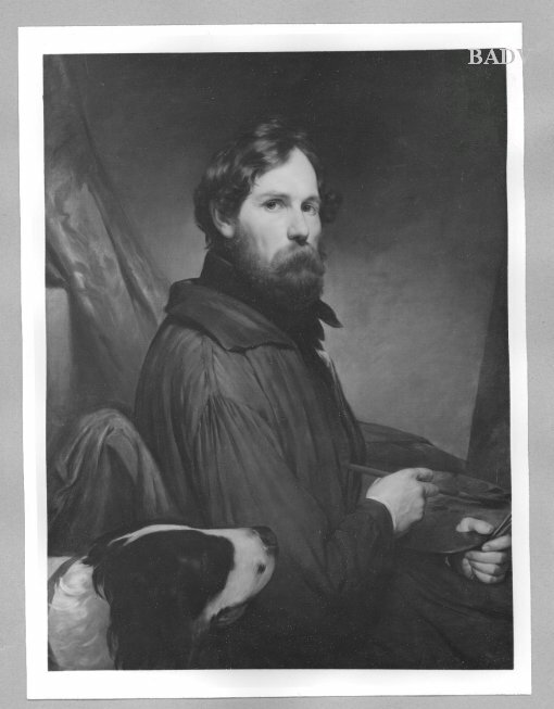 Friedrich von Amerling, Portrait of a painter with dog ( self - portr. ? )
