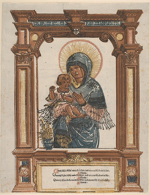 Albrecht Altdorfer, The Beautiful Virgin of Regensburg in an Architectural Frame