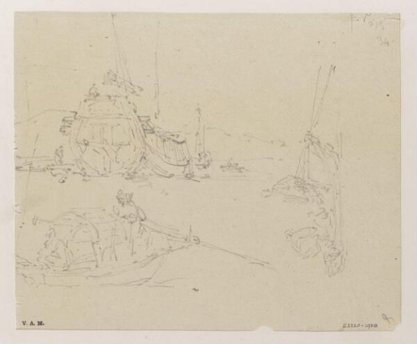 George Chinnery, Three sketches of Chinese craft