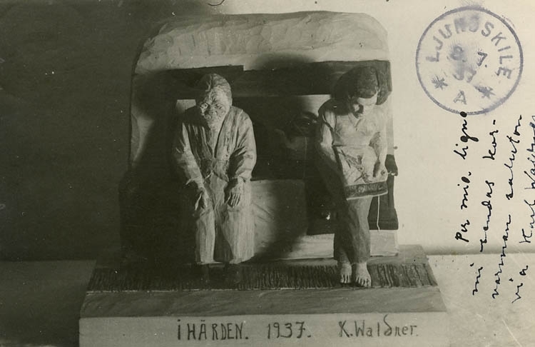 Karl Gustaf Henrik Henriksson, Vykort. "Waldner. I härden" enligt givarens notering