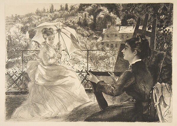 Félix Bracquemond, La Terrasse de la Villa Brancas, from "L'Art"