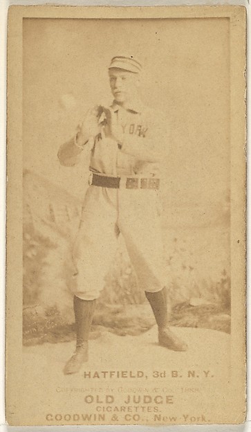 Goodwin & Company, Gil Hatfield, 3rd Base, New York, from the Old Judge series (N172) for Old Judge Cigarettes