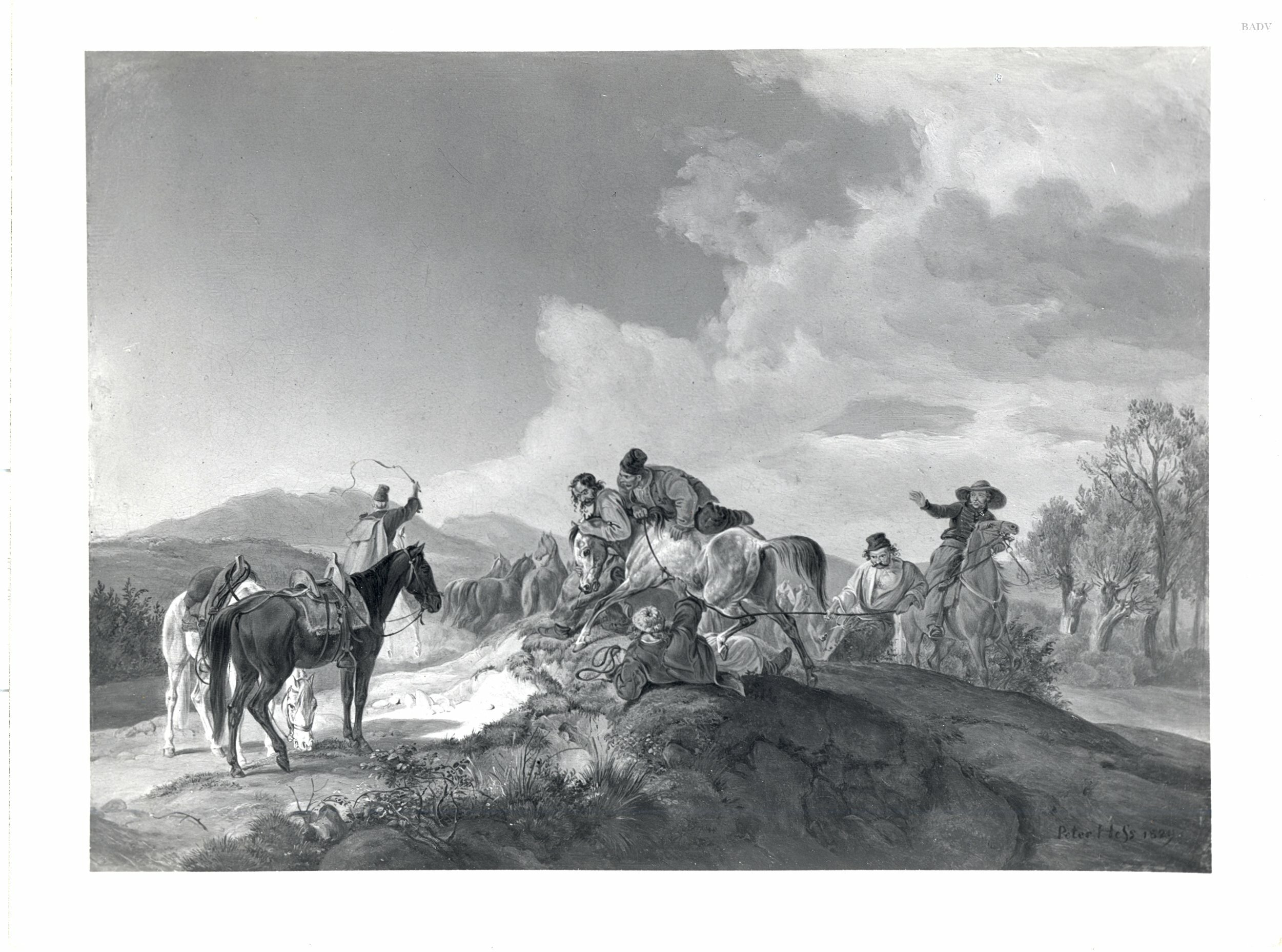 Peter von Hess, Landschaft mit Pferdefängern