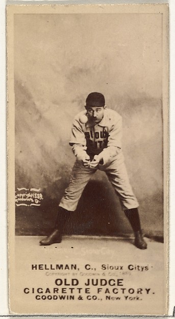 Goodwin & Company, Anthony Joseph "Tony" Hellman, Catcher, Sioux City Corn Huskers, from the Old Judge series (N172) for Old Judge Cigarettes