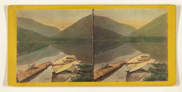 Edward and Henry T. Anthony & Co., Echo Lake, from the Outlet, showing the Notch. [White Mountain - Franconia Range.]