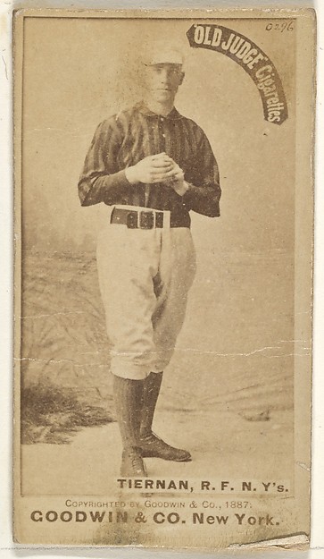 Goodwin & Company, Michael "Silent Mike" Joseph Tiernan, Right Field, New York, from the Old Judge series (N172) for Old Judge Cigarettes