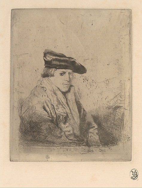 Edgar Degas, Young Man, Seated, in a Velvet Beret, after Rembrandt