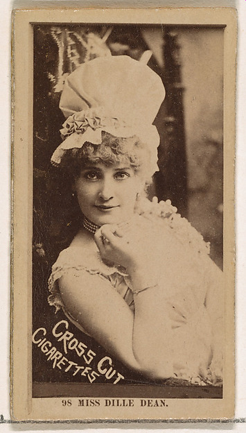 W. Duke, Sons & Co., Card Number 98, Miss Dille Dean, from the Actors and Actresses series (N145-2) issued by Duke Sons & Co. to promote Cross Cut Cigarettes