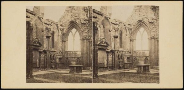 Unknown, Stereoscopic photograph depicting an interior view of Holyrood Chapel