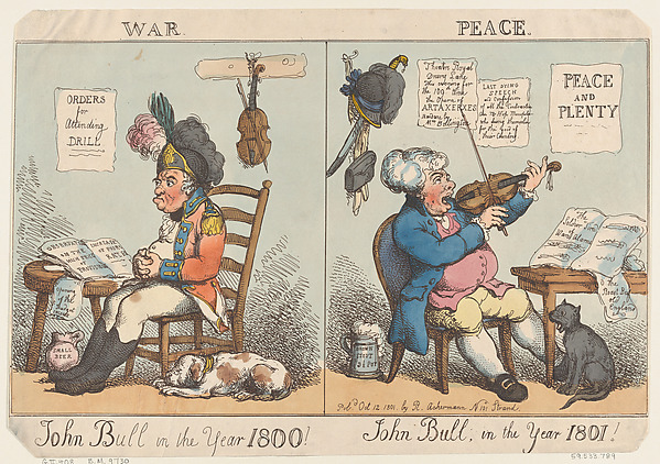 Thomas Rowlandson, John Bull in the Year 1800! John Bull in the year 1801!
