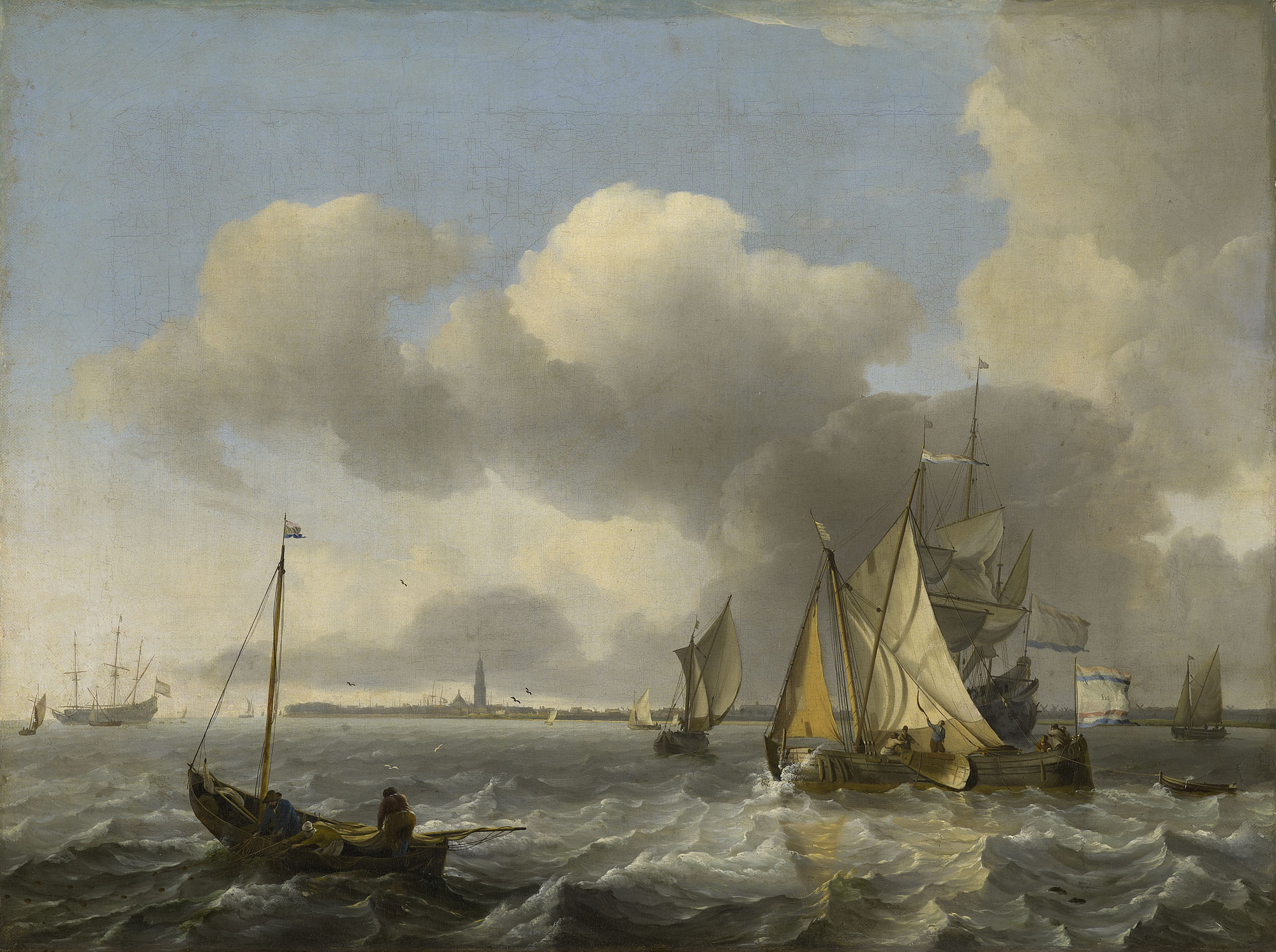 Ludolf Bakhuizen, Vessels in a Breeze off Enkhuizen on the Zuider Zee