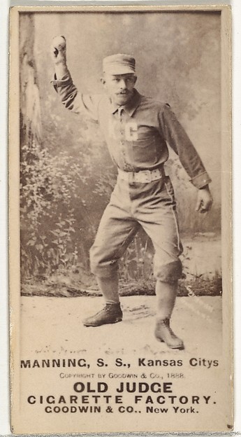 Goodwin & Company, James H. "Jim" Manning, Shortstop, Kansas City Cowboys, from the Old Judge series (N172) for Old Judge Cigarettes