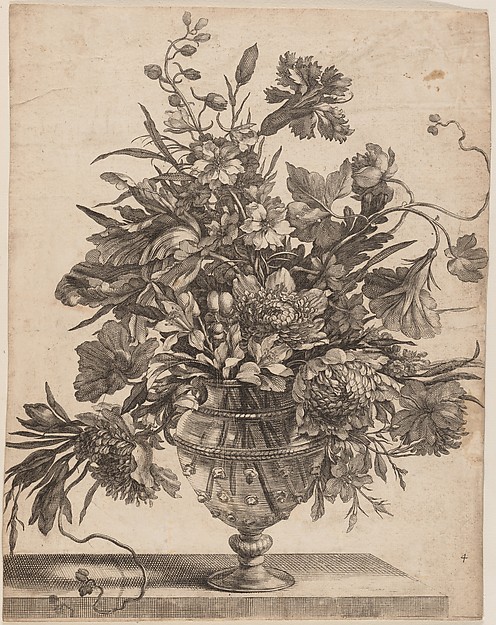 Jean-Baptiste Monnoyer, [Flowers Arranged in a Glass Vase]