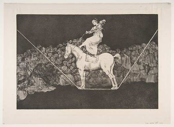Goya (Francisco de Goya y Lucientes), 'Punctual Folly' from the 'Disparates' (Follies / Irrationalities. Plate B)