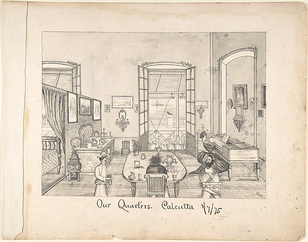 Anonymous, British, 19th century, Our Quarters Calcutta