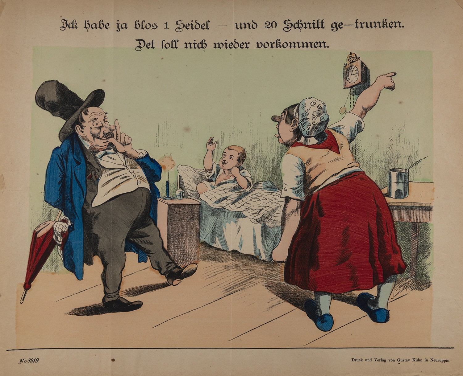 Gustav Kühn (Druckerei und Verlag), "Ick habe ja blos 1 Seidel [...]" (Neuruppiner Bilderbogen Nr. 8919)