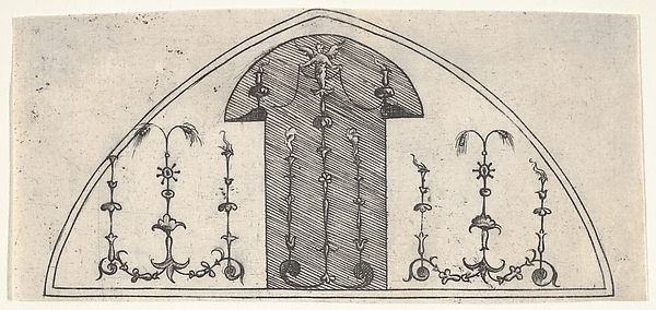Enea Vico, Lancet-shaped panel of grotesque decoration