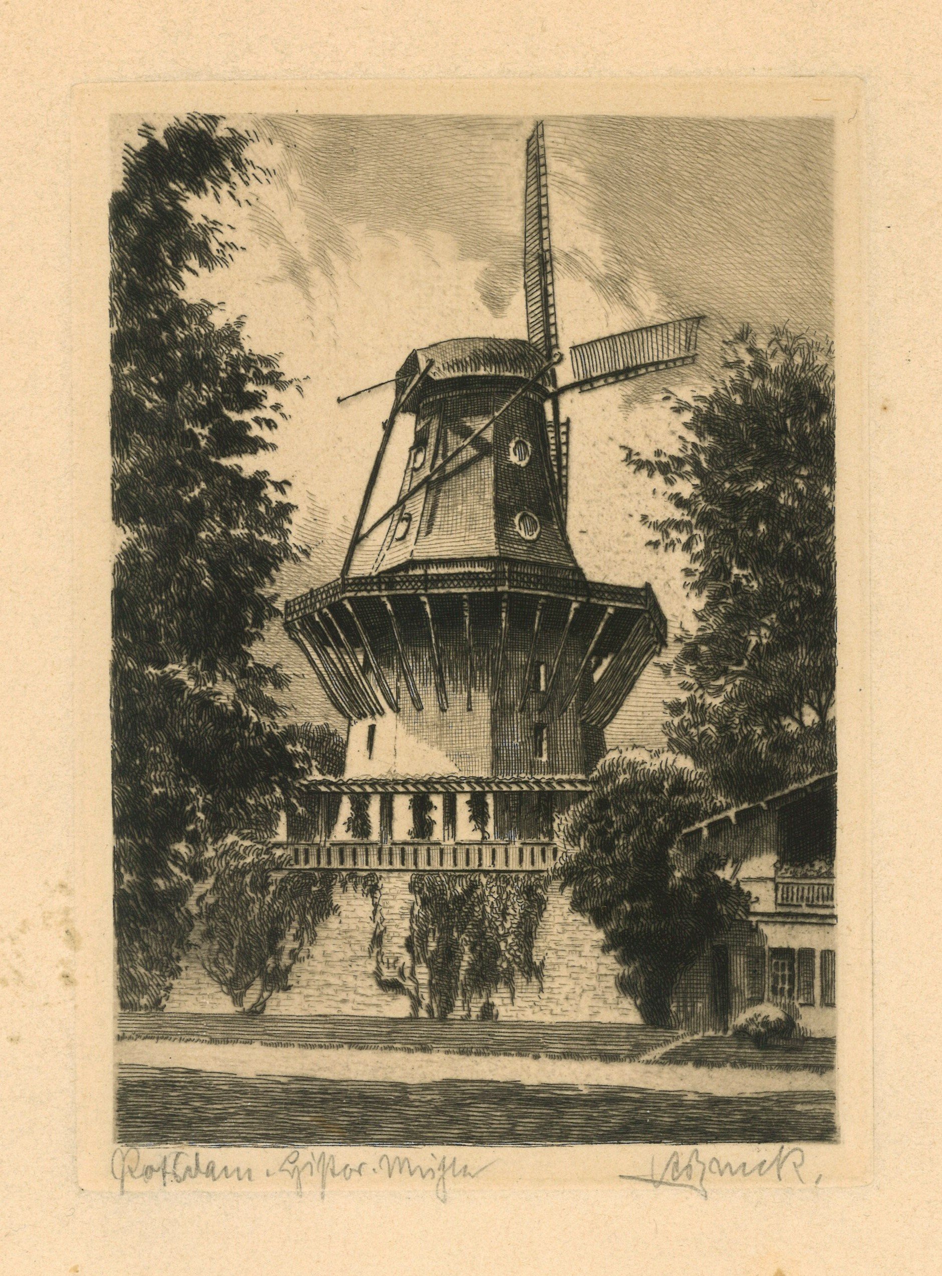 Albrecht Bruck, Potsdam-Sanssouci: Historische Mühle von Osten