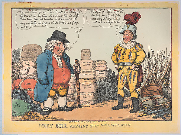 Thomas Rowlandson, John Bull Arming The Spaniards