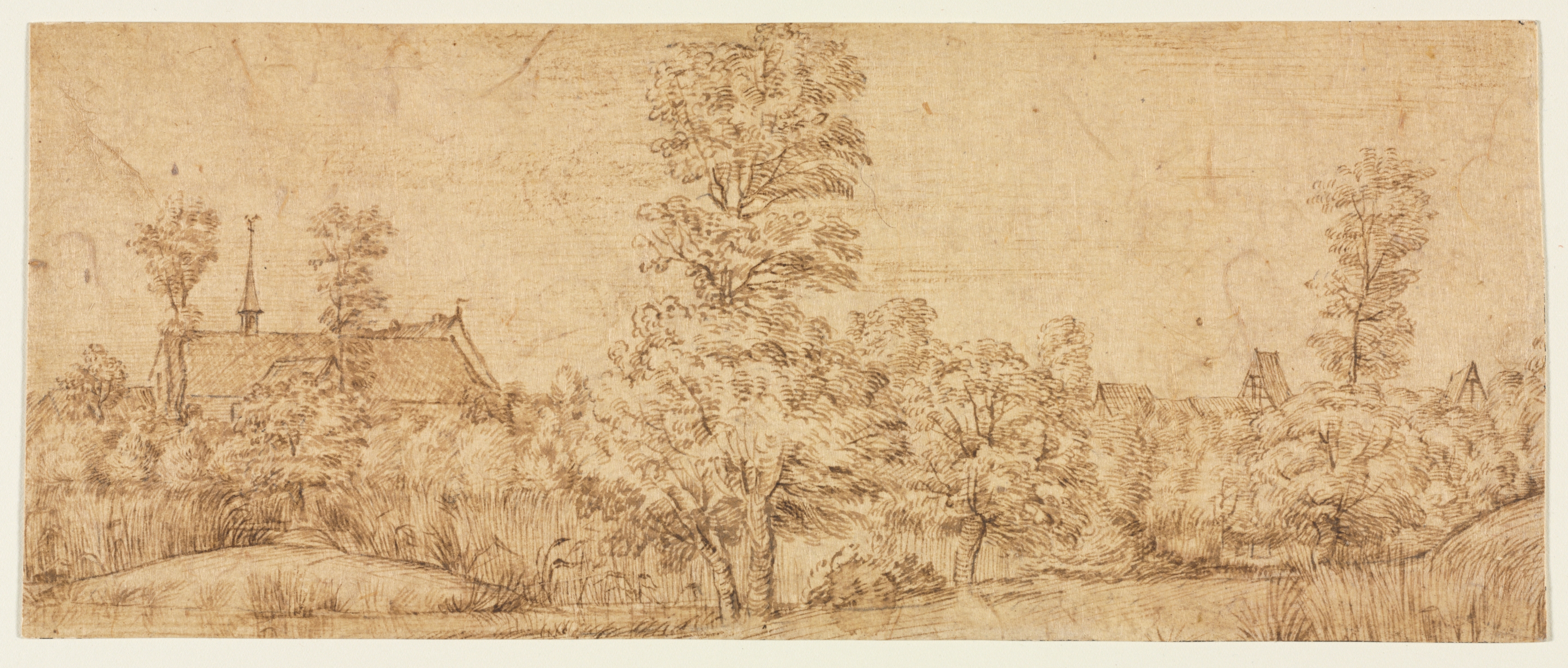 Jan Lievens, Trees before a Village