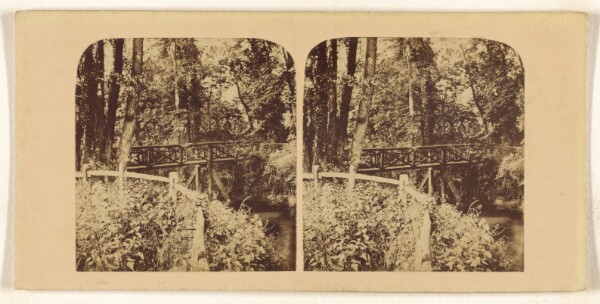 Unknown, [Forest scene with bridge]