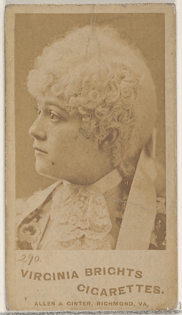 Allen & Ginter, Card 290, from the Actors and Actresses series (N45, Type 4) for Virginia Brights Cigarettes