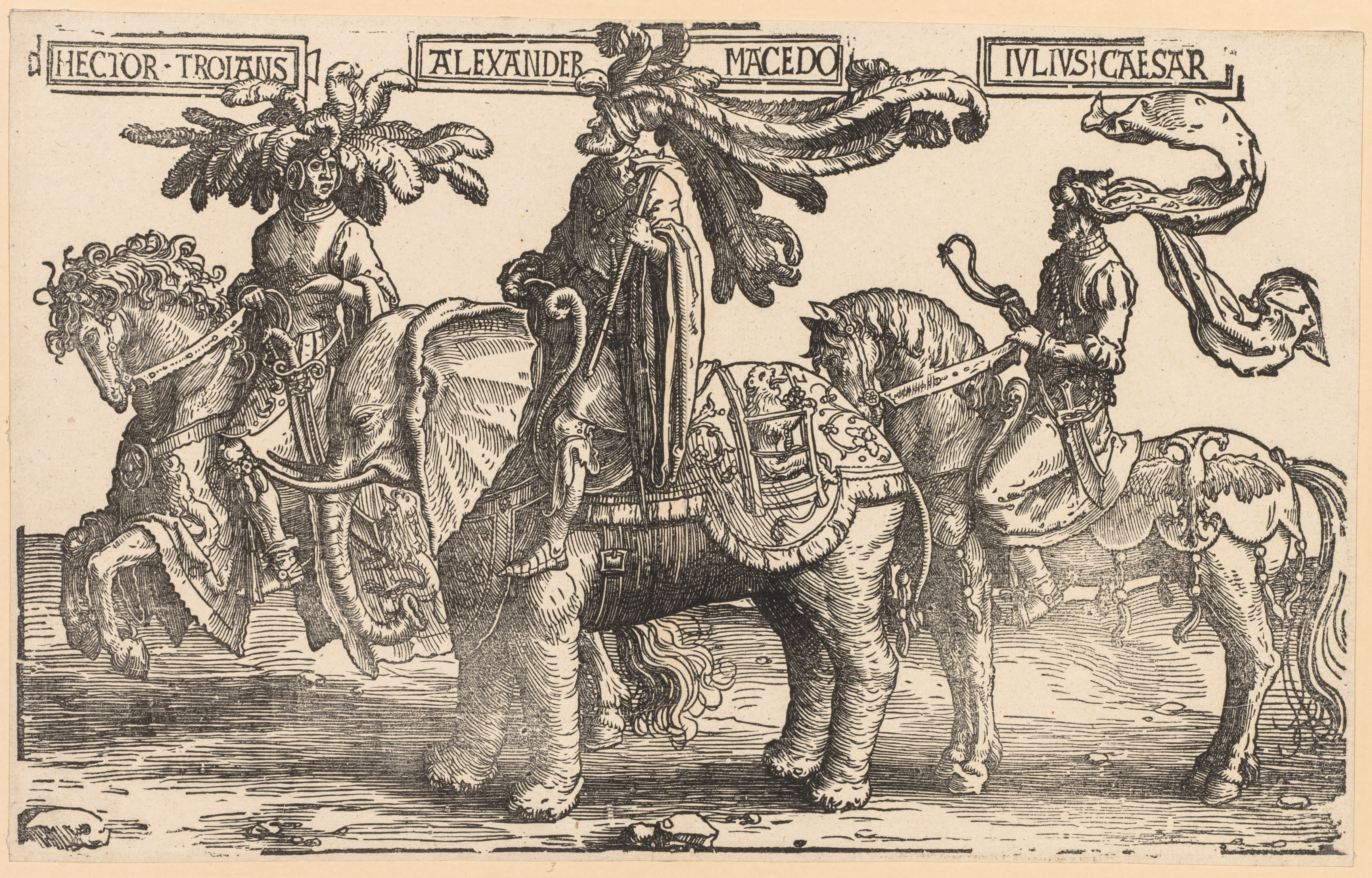Lucas van Leyden, The Nine Heroes:  Hector of Troy, Alexander of Macedon, Julius Caesar