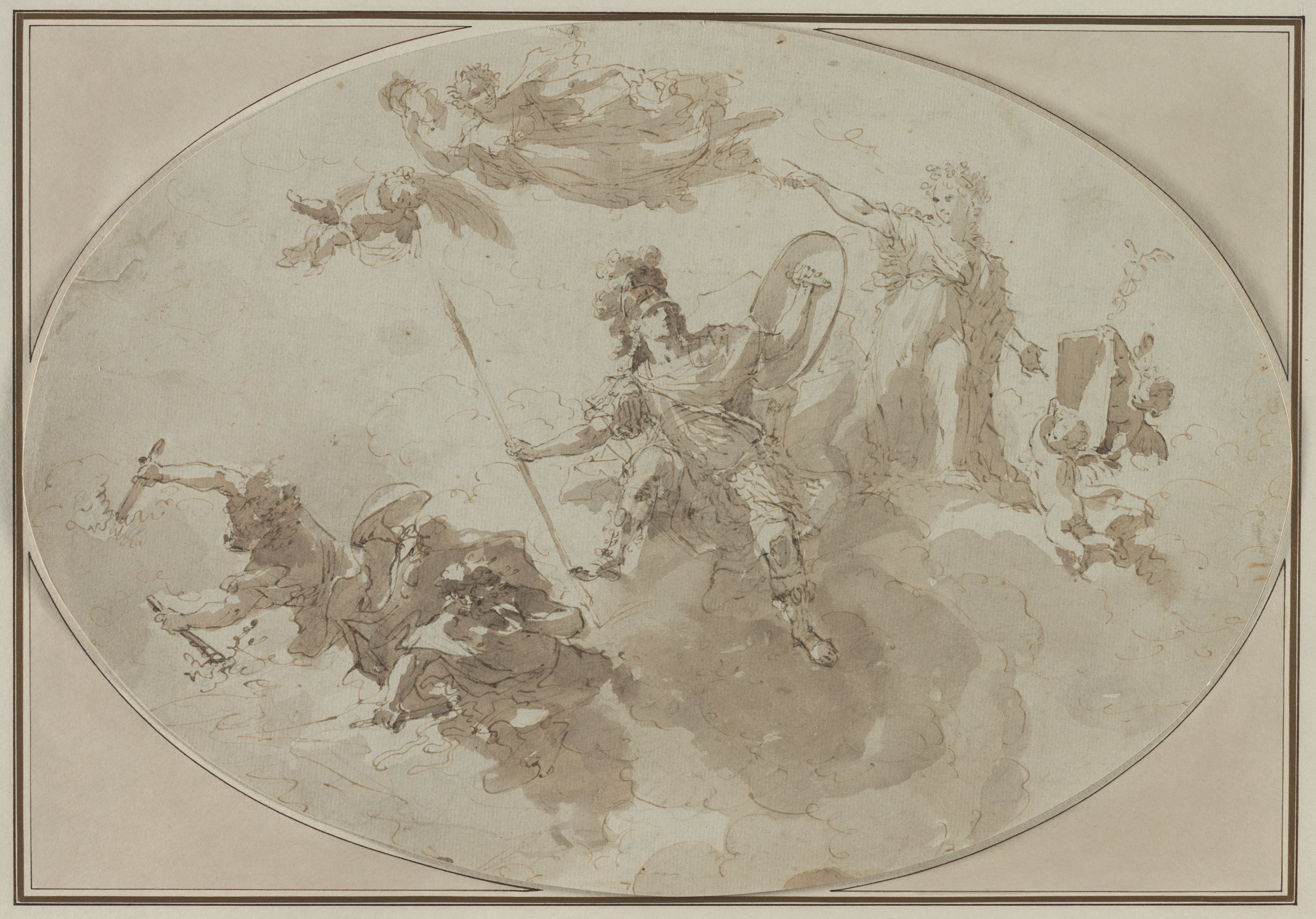 Giuseppe Bernardino Bison, Ceiling Study: Allegory of Peace and War