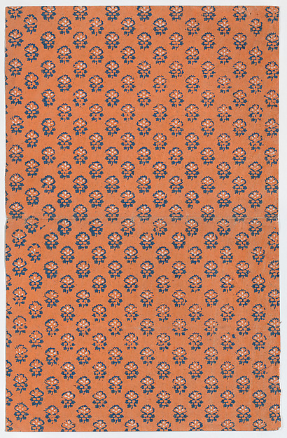 Anonymous, Orange book cover with overall floral pattern