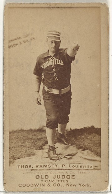 Goodwin & Company, Thomas H. "Toad" Ramsey, Pitcher, Louisville Colonels, from the Old Judge series (N172) for Old Judge Cigarettes