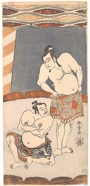 Katsukawa Shunshō　勝川春章, The Second Ichikawa Yaozo as a Wrestler Standing in an Arena
