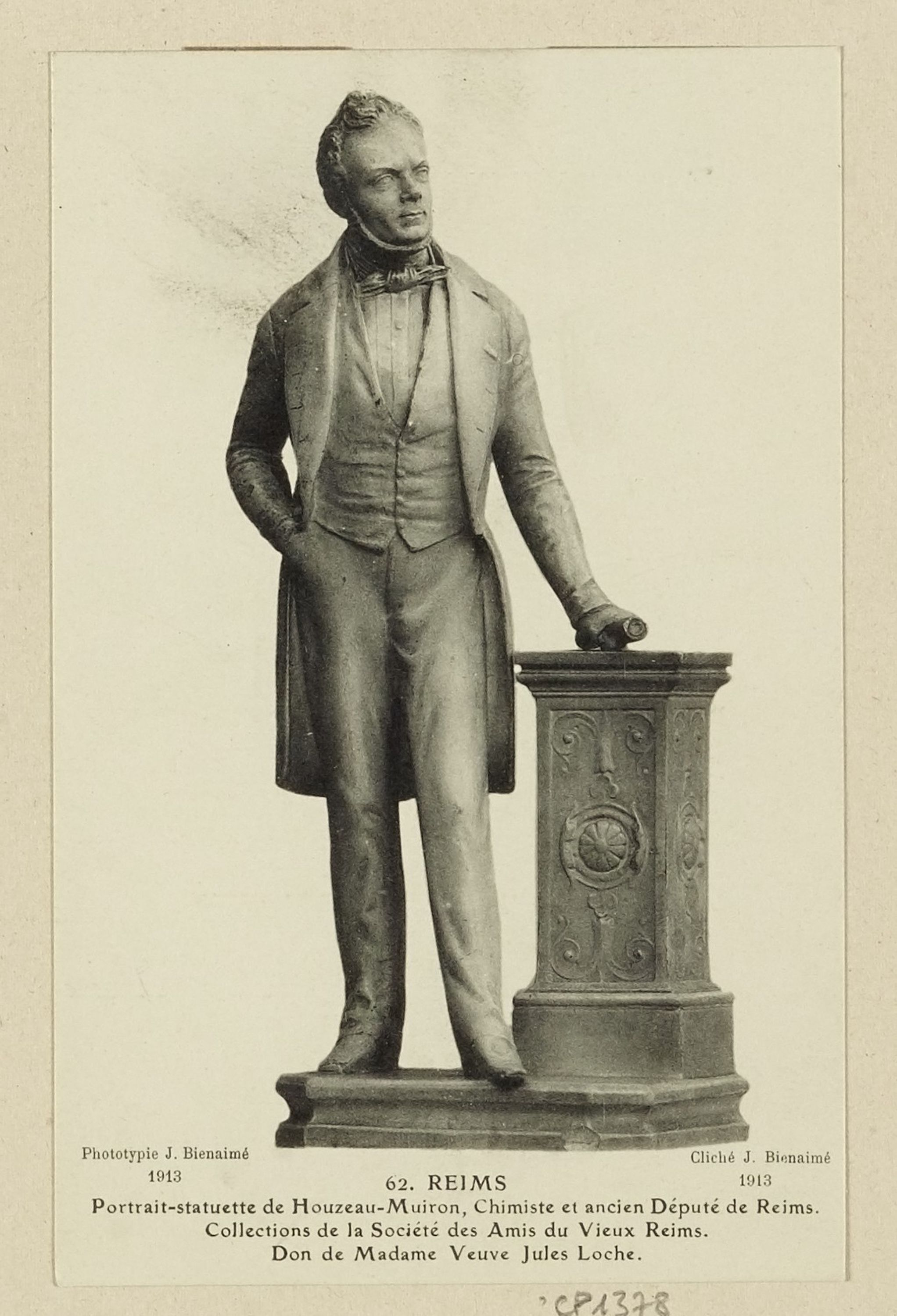 Inconnu, Portrait-statuette de Houzeau-Muiron, chimiste et ancien député de Reims.
