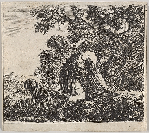 Stefano della Bella, Narcissus, from "Game of Mythology" (Jeu de la Mythologie)