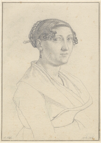 C.W. Eckersberg, Portræt af en romerinde, en face vendt mod højre.