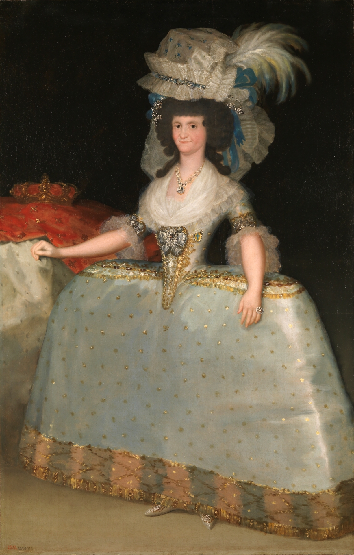 Francisco Goya, Queen María Luisa in a Dress with hooped Skirt