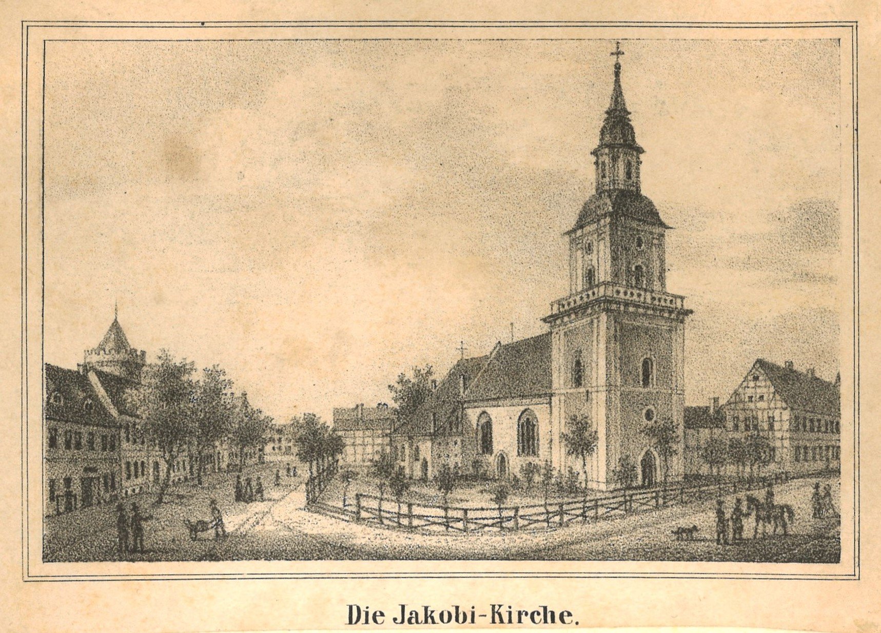 Gustav Frank (Lithograf), Prenzlau: Jakobikirche von Nordwesten