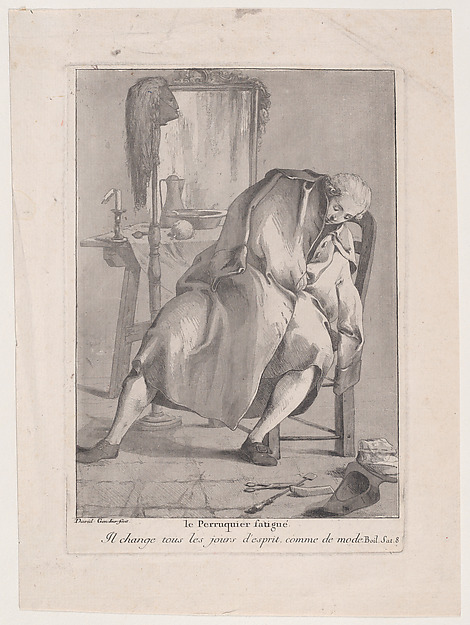 Giovanni David, The Tired Wigmaker, from "Divers Portraits"