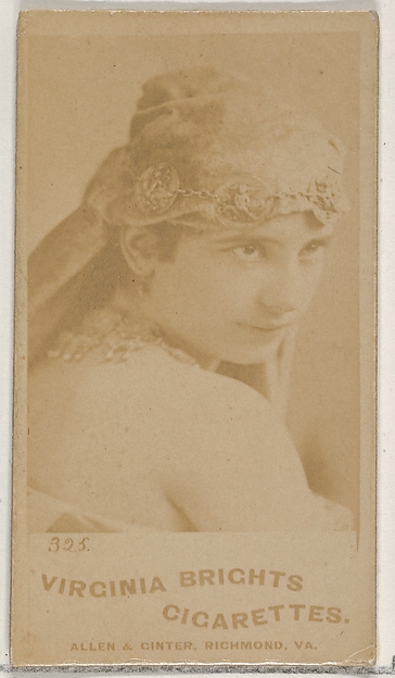 Allen & Ginter, Card 325, from the Actors and Actresses series (N45, Type 5) for Virginia Brights Cigarettes