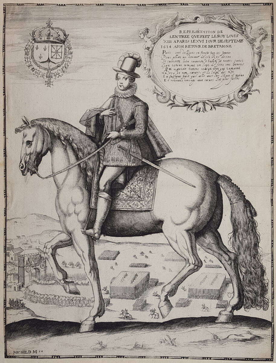 Anonym, König Ludwig XIII. von Frankreich zu Pferd (Einzug des Königs in Paris am 16. September 1614 bei seiner Rückkehr aus der Bretagne)